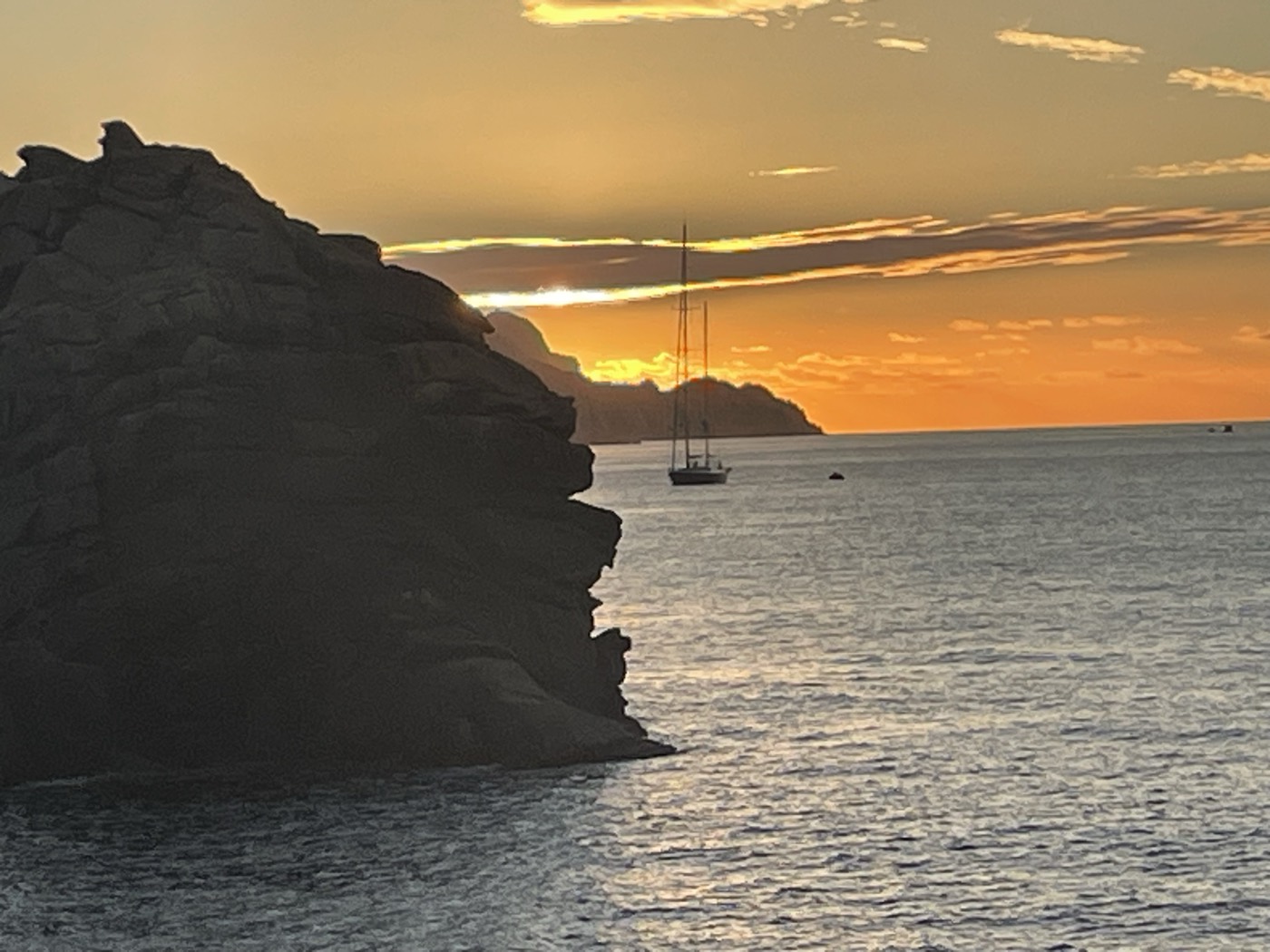 Coucher de soleil sur la mer en Corse